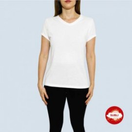 PLAYERA PARA SUBLIMAR DAMA 100% POLIESTER S-XL BLANCO